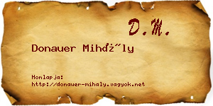 Donauer Mihály névjegykártya